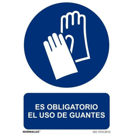 Señal de obligación Es Obligatorio El Uso de Guantes con tintas UV SEKURECO                         600 x 800 mm                          PVC 3 mm