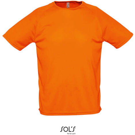 Camiseta Hombre Manga Raglán SOL'S SPORTY S Naranja neón