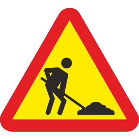 Señal Vial Metálica Obras Lado 700 mm