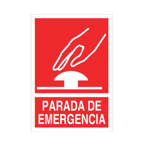 Señal de Parada de emergencia de texto y pictograma                                                   Luminiscente       297X210 mm