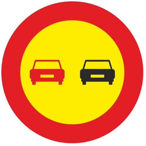 Señal Vial de Bolsa Adelantamiento Prohibido 700 x 700 mm (1/2)