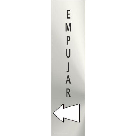 Señal informativa de acero inoxidable Empujar (flecha derecha) de 0'8mm 50 x 200 mm SEKURECO (1/2)