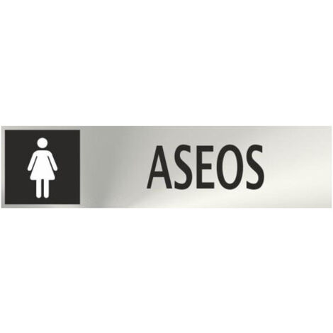 Señal informativa Aseos Femeninos de Acero Inoxidable Adhesivo 50x200mm SEKURECO (1/2)