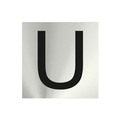 Señal informativa adhesiva por letras (U) de acero inoxidable 50 x 50 mm SEKURECO (1/2)