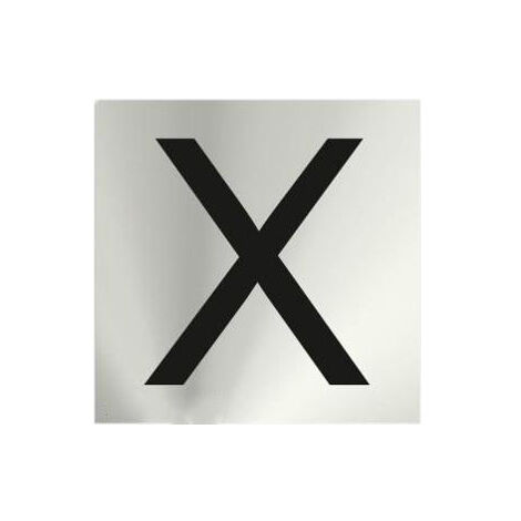 Señal informativa adhesiva por letras (X) de acero inoxidable 50 x 50 mm SEKURECO (1/2)