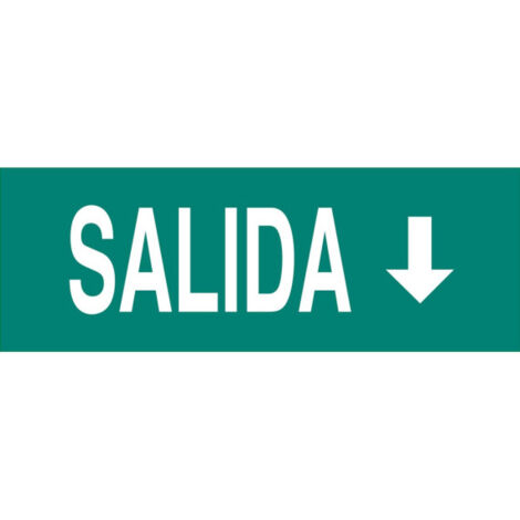Señal evacuación luminiscente flecha abajo 400x 100mm (1/2)