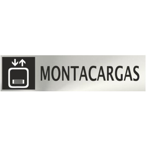Cartel informativo de Montacargas Adhesivo (Acero Inoxidable) 50 x 200 mm SEKURECO (1/2)