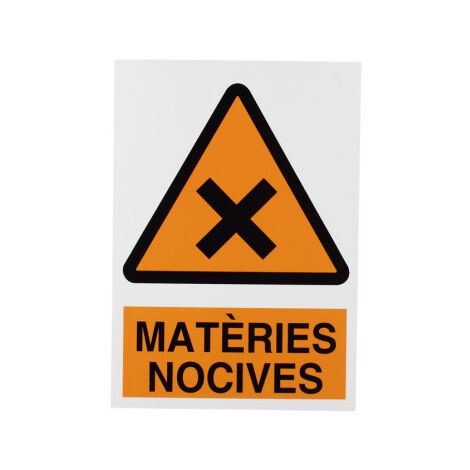 Señal en catalán Perill Matèries Nocives (teXto y pictograma) 297X210 mm (1/2)