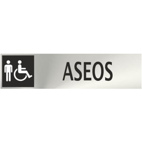 Señal informativa Aseo Masculino y Minusválidos de Acero Inoxidable de 0,8 mm 50x200 cm SEKURECO (1/2)