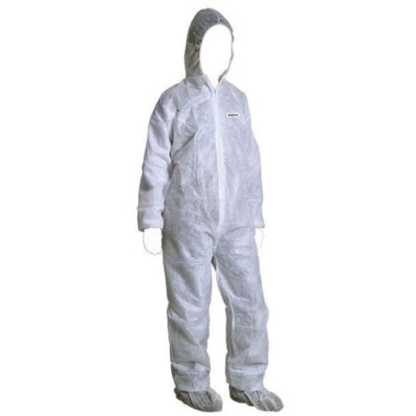 Buzo de Trabajo blanco en Polipropileno con capucha 45 g/m XXL (1/4)