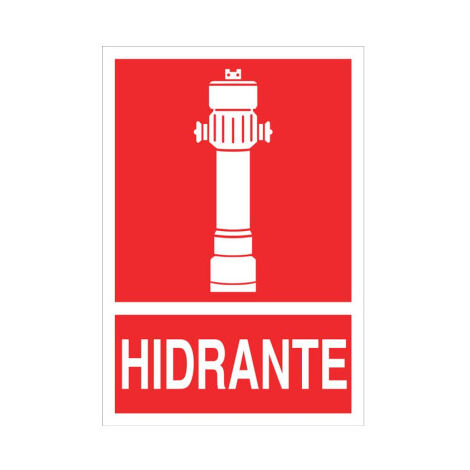 Señal de socorro de pictograma y texto Hidrante Luminiscente 297X210 mm (1/2)