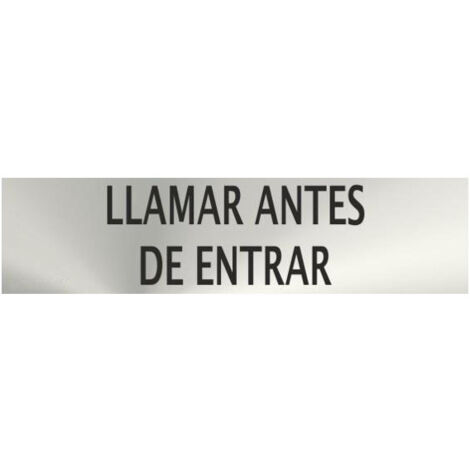 Señal informativa Llamar Antes de Entrar de acero inoxidable de 50 x 200 mm SEKURECO (1/2)