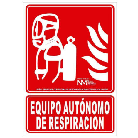 Señal de seguridad Equipo Autónomo de Respiración luminiscente 210 x 300 mm SEKURECO 210 x 300 mm Clase A (PVC 1 mm)