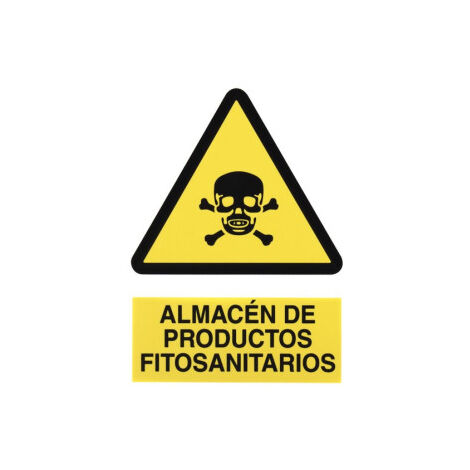 Señal advertencia pictorama y texto - Productos Fitosanitarios                                                   Poliestireno       297X210 mm (1/2)