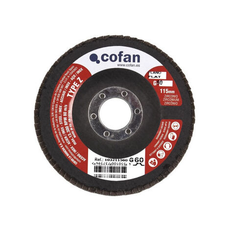 Discos basic laminados planos con zirconio de Ø115mm G-120 (1/3)