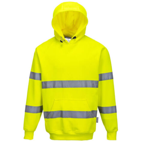 Sudadera flúor con capucha, tejido de punto B304 XXXL amarillo (1/2)