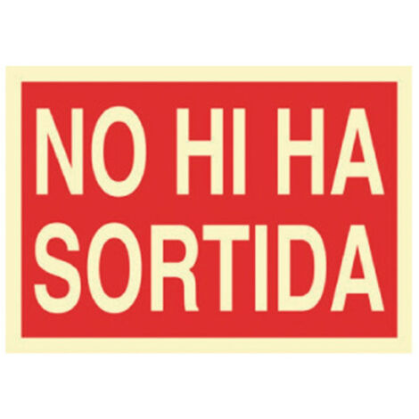 Señal de socorro en catalán No hi ha Sortida luminiscente 297X210 mm (1/2)