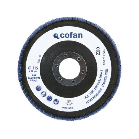 Discos laminados planos con zirconio 115mm y 125mm 125 mm G-80 (1/3)