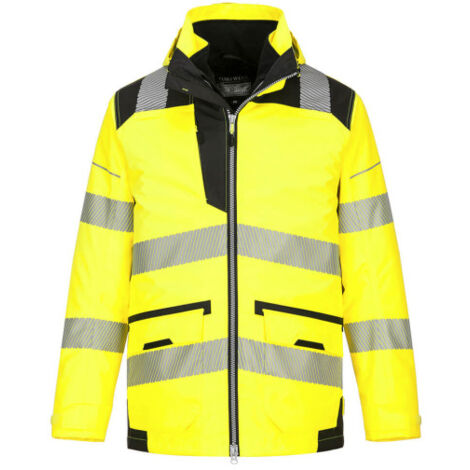 Chaqueta 5 en 1 de A.V multifunción 10 bolsillos imagen corporativa PW367 4XL Amarillo / Negro (1/2)