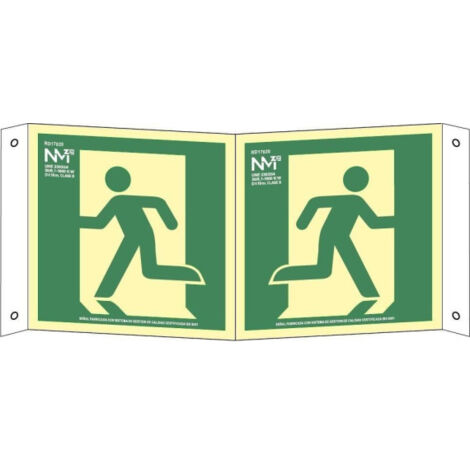 Señal panorámica de recorrido de salida Clase A, luminiscente 210 x 210 mm SEKURECO                         210 x 210 mm                          Clase A (PVC 1 mm)