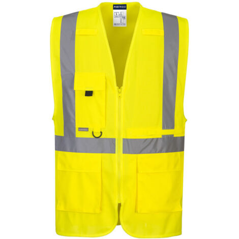 Chaleco de trabajo flúor Executive con abertura frontal multibolsillos C357 4XL amarillo (1/2)