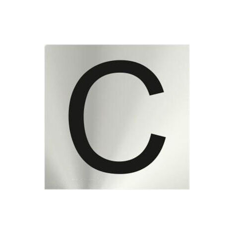 Señal informativa de acero inoxidable adhesiva por letras (C) 50 x 50 mm SEKURECO (1/2)
