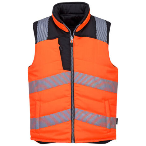 Chaleco de calor reversible de alta visibilidad de polialgodón relleno grueso PW374 XS Naranja/Negro