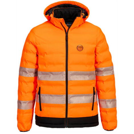 Chaqueta calefactada cinta reflectante HiVisTex Pro, acolchada S548 L Naranja/Negro (1/2)