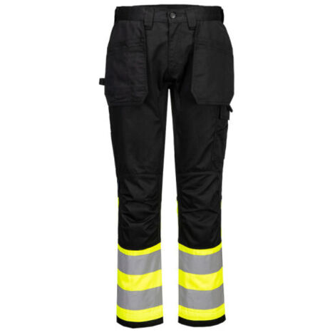 Pantalón con funda de alta visibilidad WX2 Eco Clase 1 PORTWEST CD858 32 pulgadas (talla 40) Amarillo/Negro (1/2)