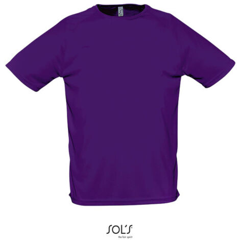 Camiseta Hombre Manga Raglán SOL'S SPORTY 3XL Morado Oscuro