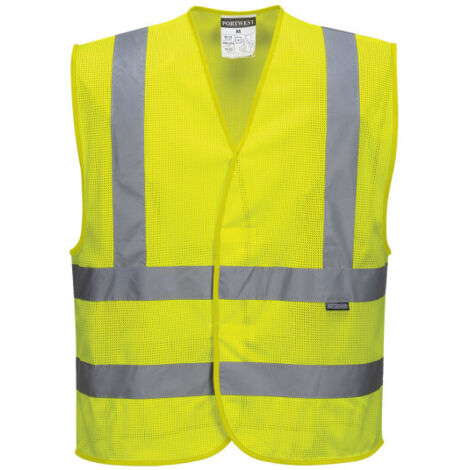 Chaleco de trabajo de tejido de malla de alta visibilidad MeshAir con bandas reflectantes C370 2XL-3XL amarillo (1/2)