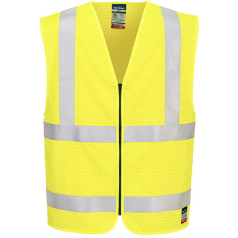 Chaleco con cremallera ignífuga de alta visibilidad Bizflame FR615 S/M amarillo (1/2)