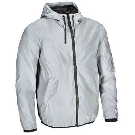 Cortavientos plateado con capucha STARDUST XL Gris plata reflectante (1/3)