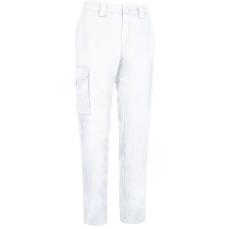 Pantalón de trabajo multibolsillos, en tejido sarga puntos reforzados ORION 3XL Blanco