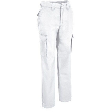 Pantalón de trabajo multibolsillos, térmico con polar interior BERGAMO M Blanco (1/5)