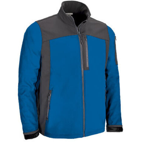 Chaqueta softshell multibolsillos con diseño bicolor ATHABASCA XXL Azul royal / Gris carbón (1/5)