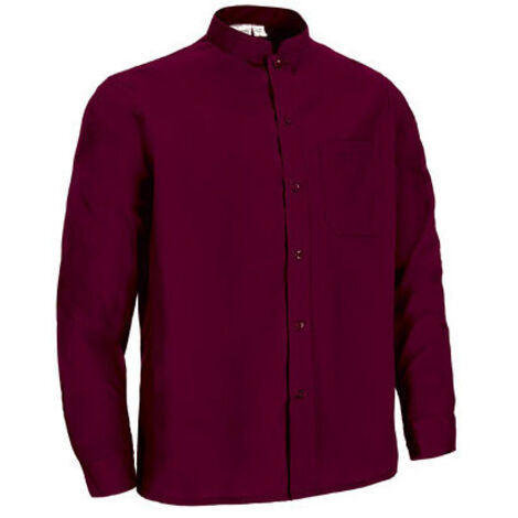 Camisa de manga larga, bolsillo y cuello Mao SOPRAN S Granate Caoba (1/4)