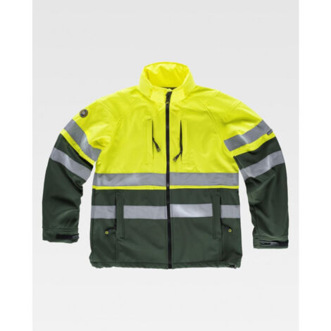 Chaqueta Workshell con dos cintas reflectantes en pecho y mangas WORKTEAM S9525 (1/3)