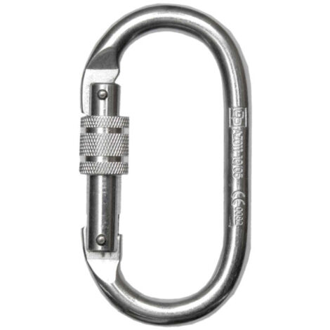 Mosquetón acero Ø18mm rosca 110x60mm 25 kN - EN362 (ref AZ011)