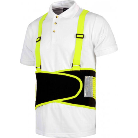 Faja de protección lumbar con tirantes Alta Visibilidad WORKTEAM WFA305 XL Naranja fosforescente