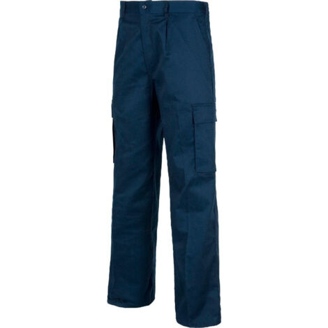 Pantalón recto multibolsillos con trabillas WORKTEAM B1403 44 Azul marino (1/2)