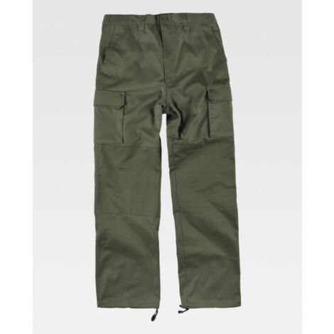 Pantalón industrial de alta resistencia con cordón ajustable WORKTEAM B1416 38 Verde Kaki (1/3)