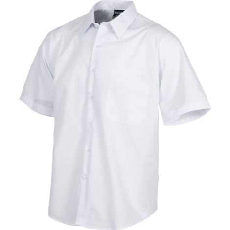 Camisa industrial manga corta WORKTEAM B8100 con costuras reforzadas 40 Blanco