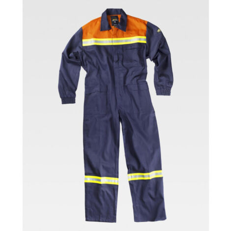 Buzo técnico de trabajo WORKTEAM ignífugo para soldadura C5090 62/64 Marino+Naranja