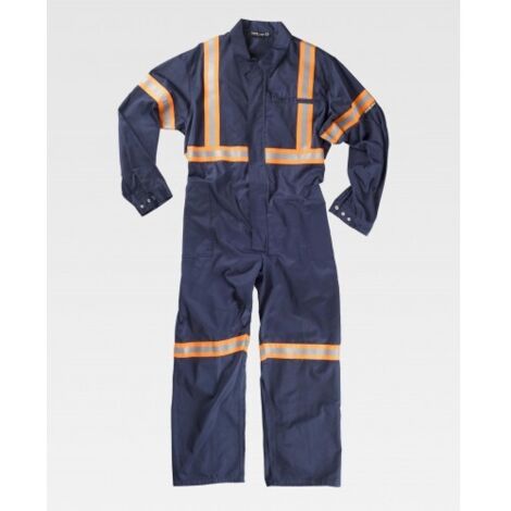 Buzo con cintas reflectante - fluorescentes WORKTEAM Combi B5236 58 Marino+Naranja A.V.