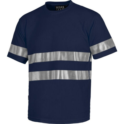 Camiseta manga corta con cintas reflectantes WORKTEAM Combi C3939