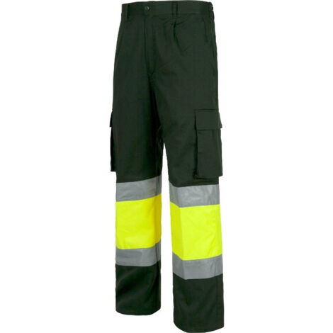 Pantalón industrial de alta visibilidad combinado en colores flúor WORKTEAM C4018