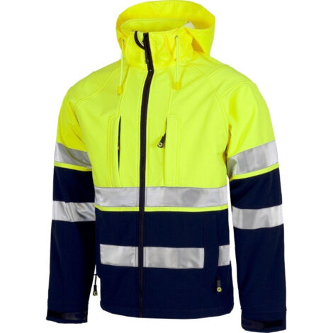 Chaqueta Workshell con dos cintas reflectantes en pecho y mangas WORKTEAM S9525 (1/3)