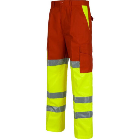 Pantalón de trabajo con tres cintas reflectantes en perneras WORKTEAM C3314 (1/3)