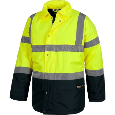 Parka con cremallera de nylon oculta y cuello convertible de Alta Visibilidad WORKTEAM C3710 (1/3)